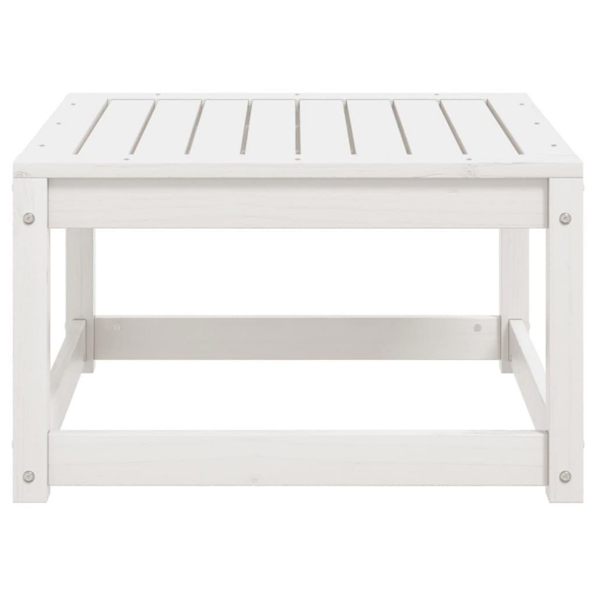VIDAXL Repose-pied de jardin blanc bois de pin massif