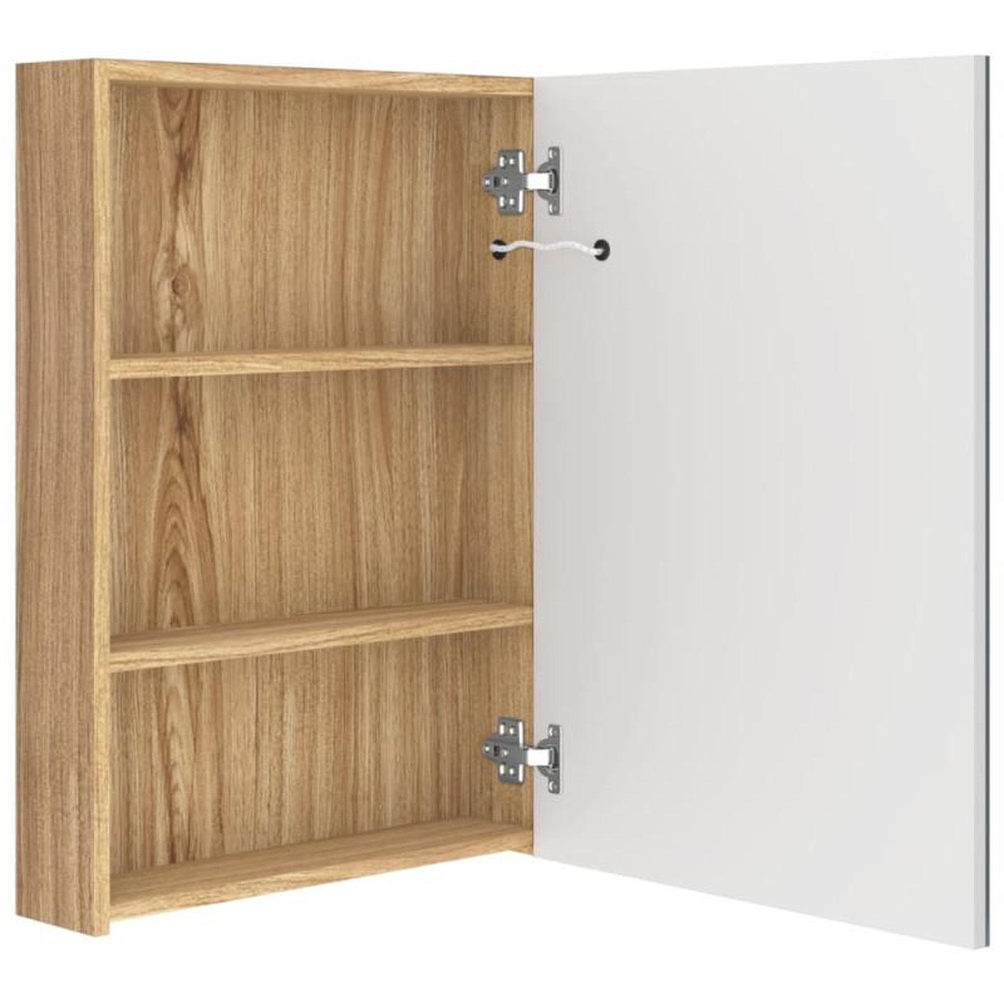 Voir la diapositive 5 : VIDAXL Armoire de salle de bain à miroir LED blanc et chêne 50x13x70cm