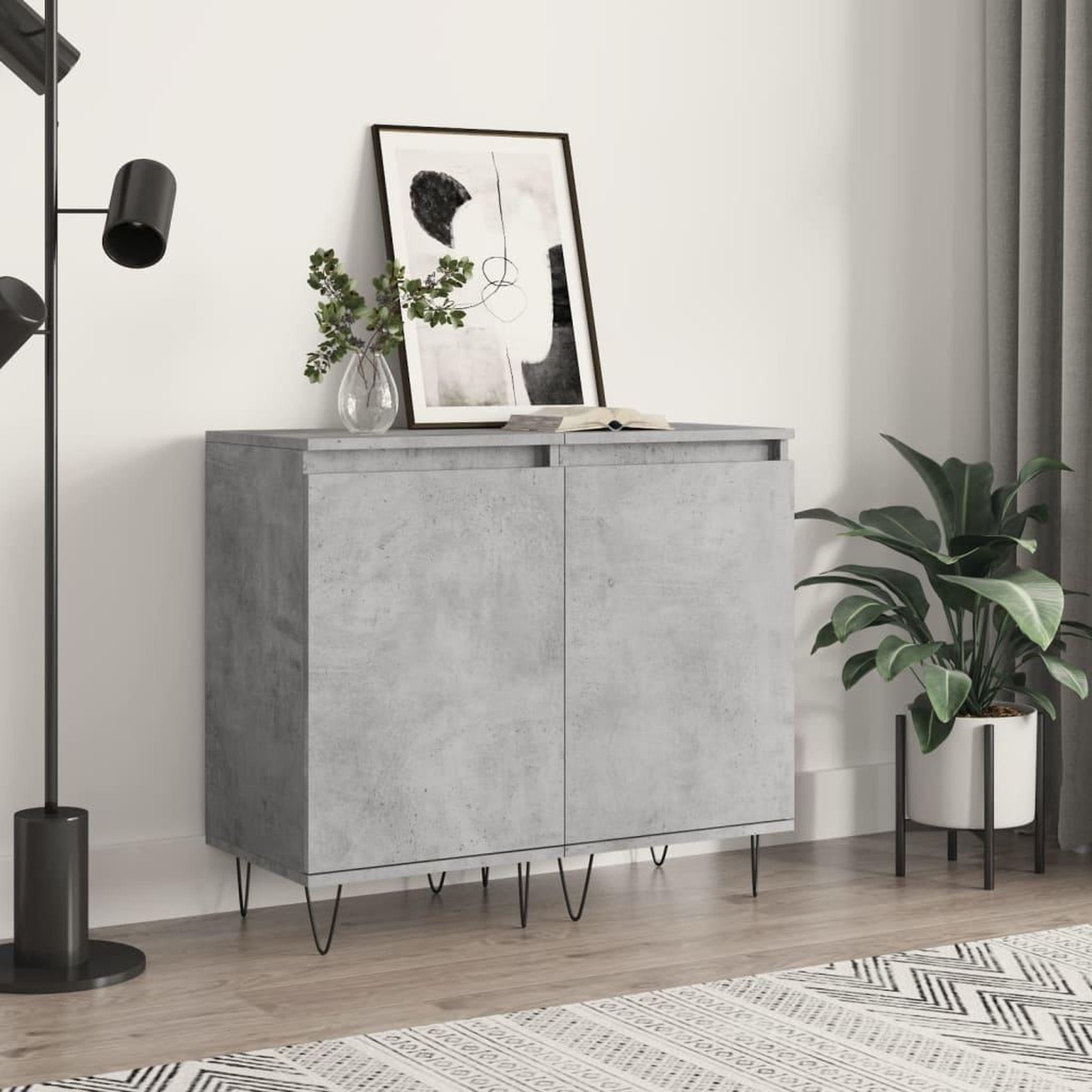 VIDAXL Buffets 2 pcs gris beton 40x35x70 cm bois d'ingenierie