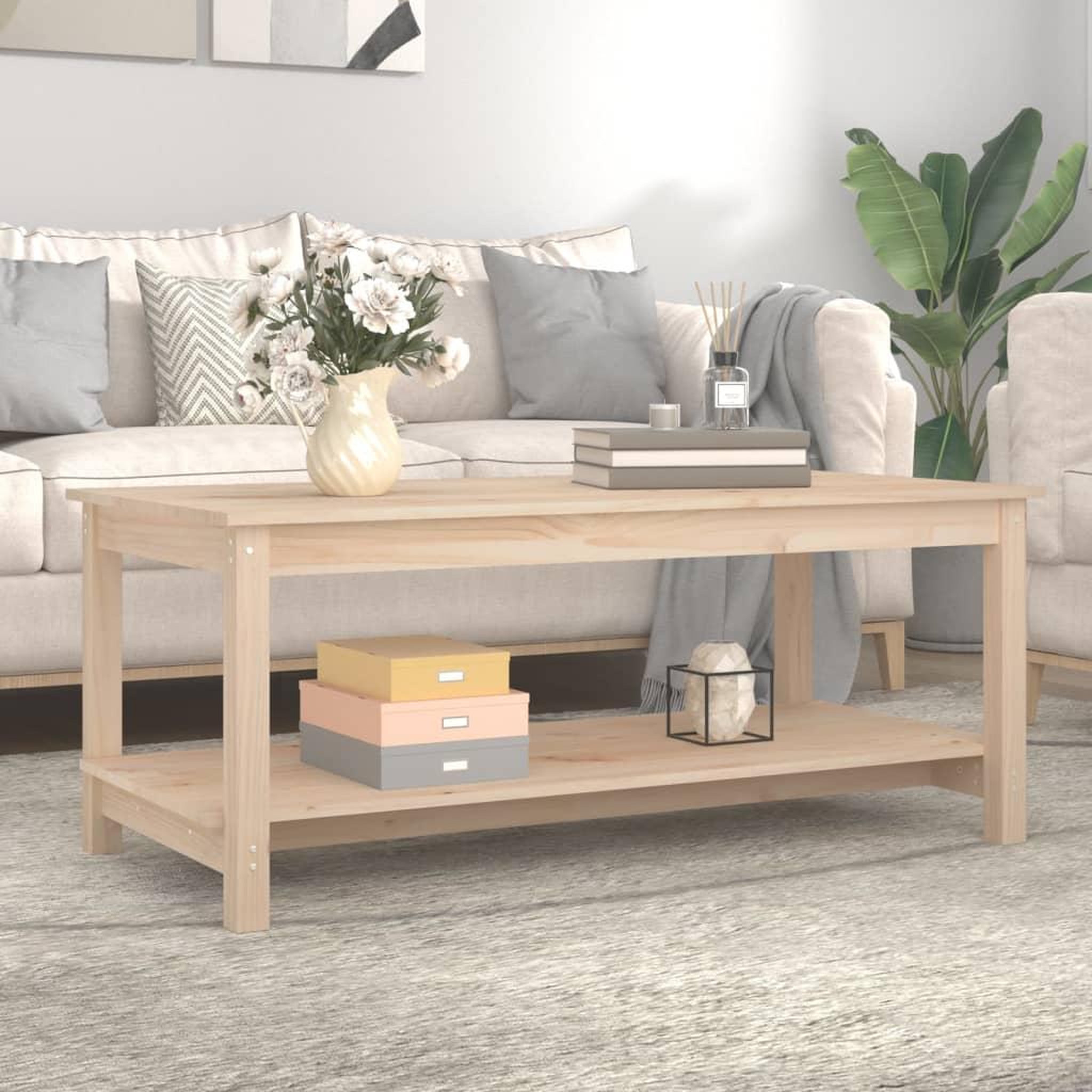 Voir la diapositive 3 : VIDAXL Table basse 110x55x45 cm Bois massif de pin