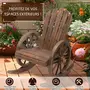 OUTSUNNY Fauteuil de jardin Adirondack à bascule rocking chair style rustique chic accoudoirs roues charette bois sapin traité carbonisation