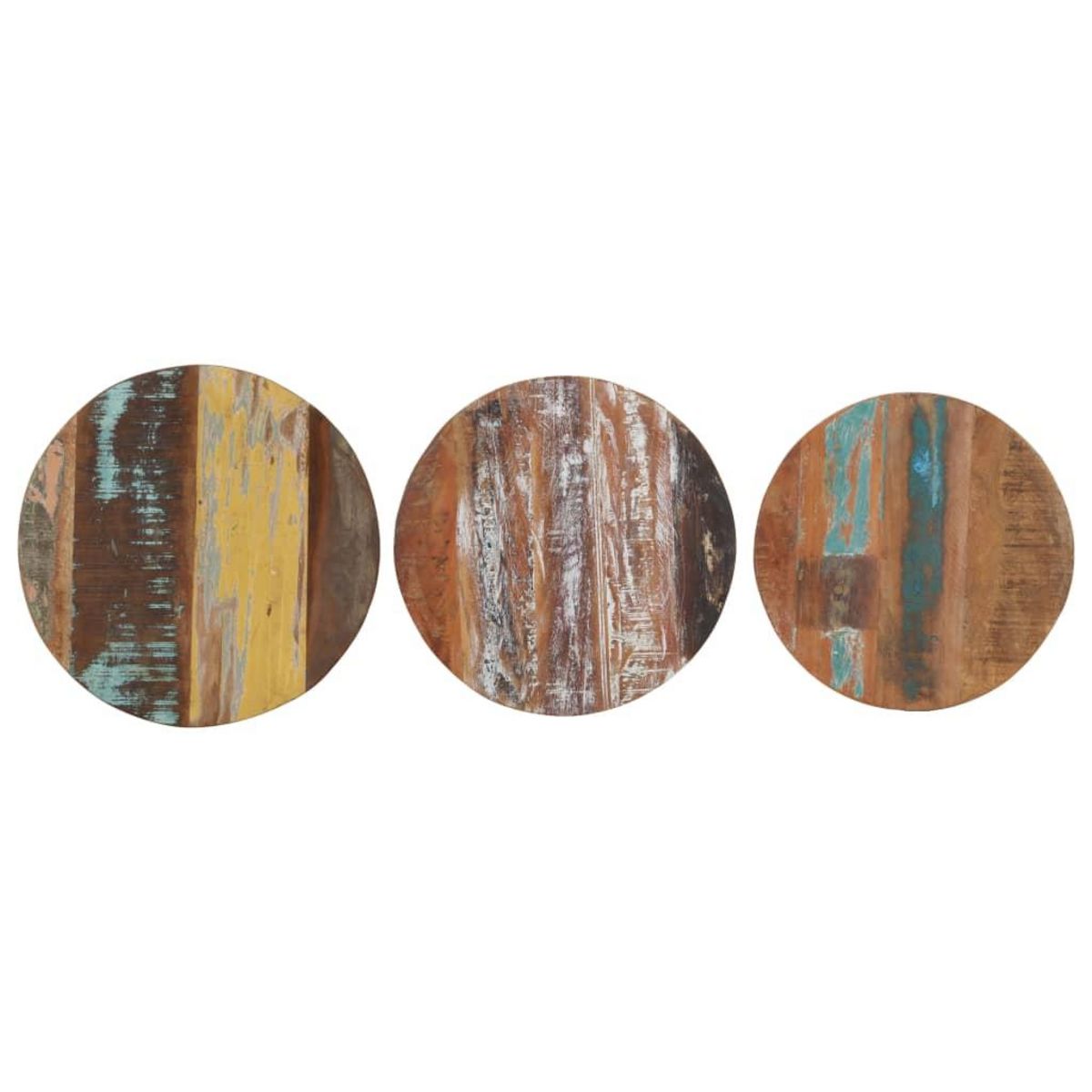 VIDAXL Tables d'appoint 3 pcs Bois de recuperation massif