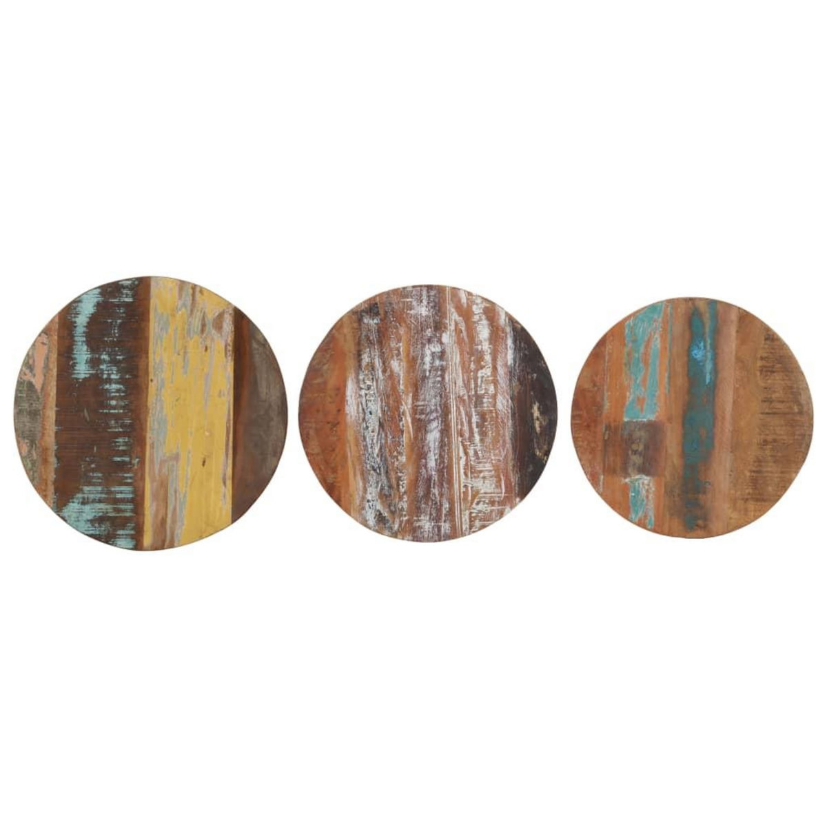 VIDAXL Tables d'appoint 3 pcs Bois de recuperation massif