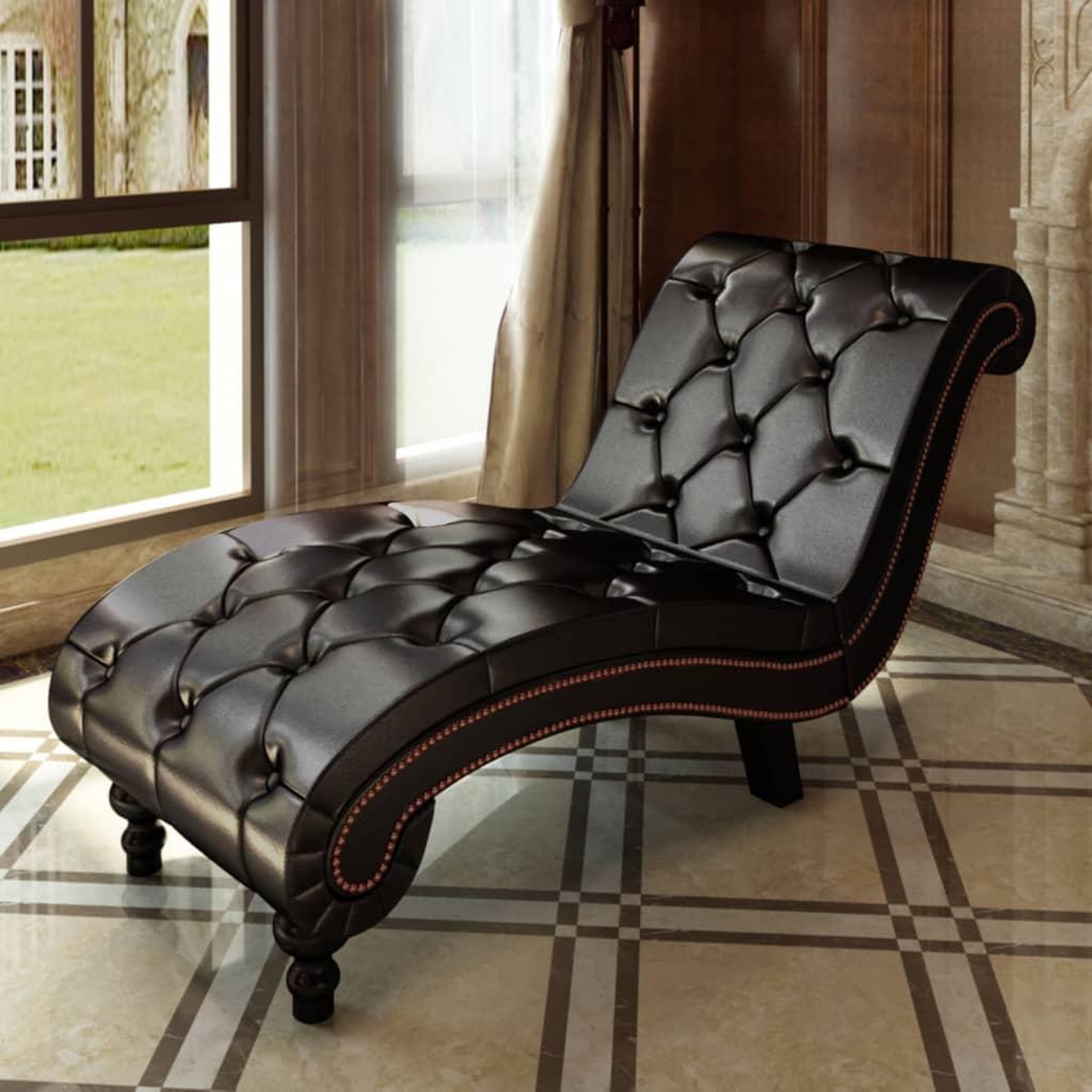 VIDAXL Chaise longue Marron Similicuir