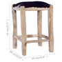 Voir la diapositive 4 : VIDAXL Tabouret de bar Cuir de chevre veritable et bois de teck massif
