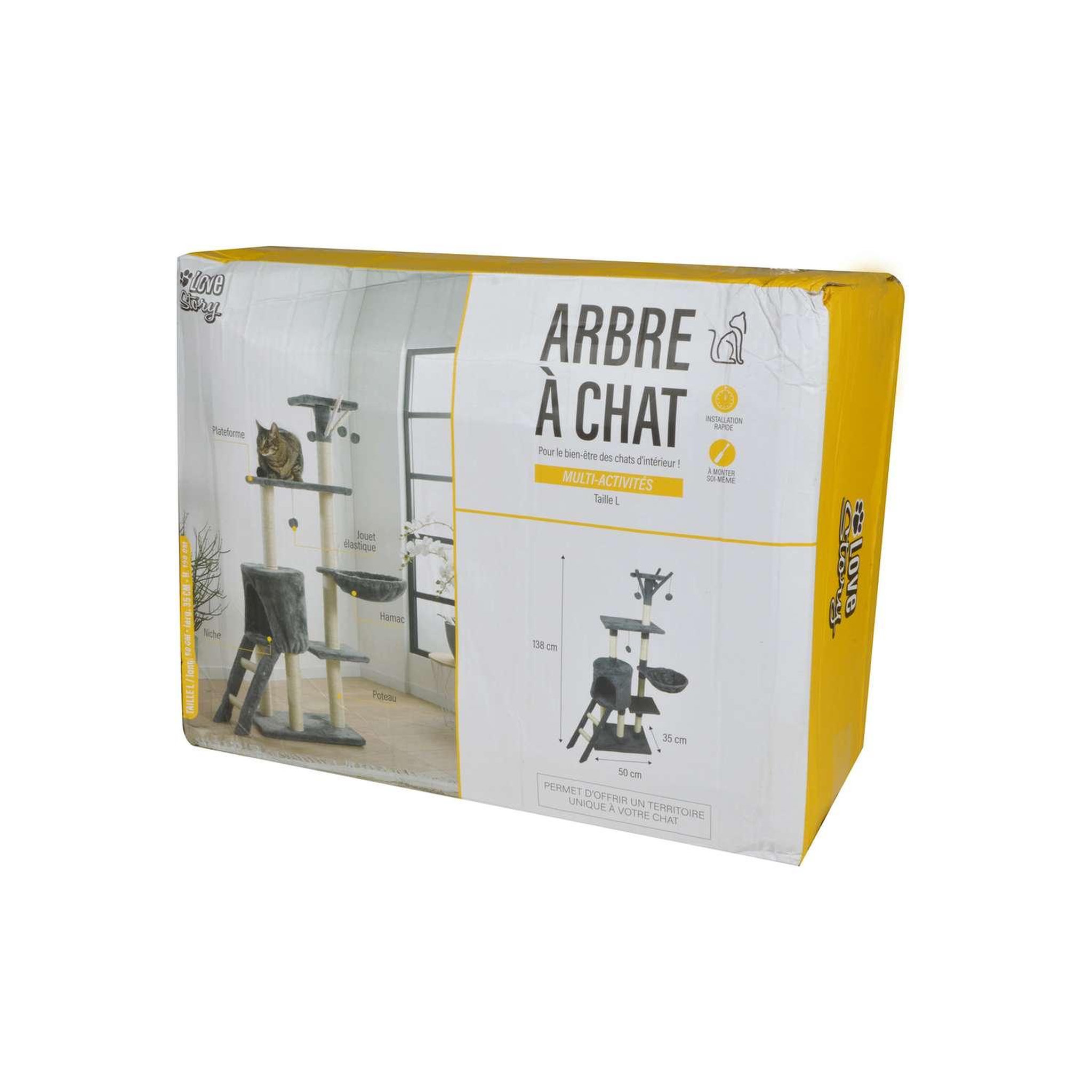 Voir la diapositive 4 : LOVE STORY Grand arbre à chat moon multi activités - gris anthracite