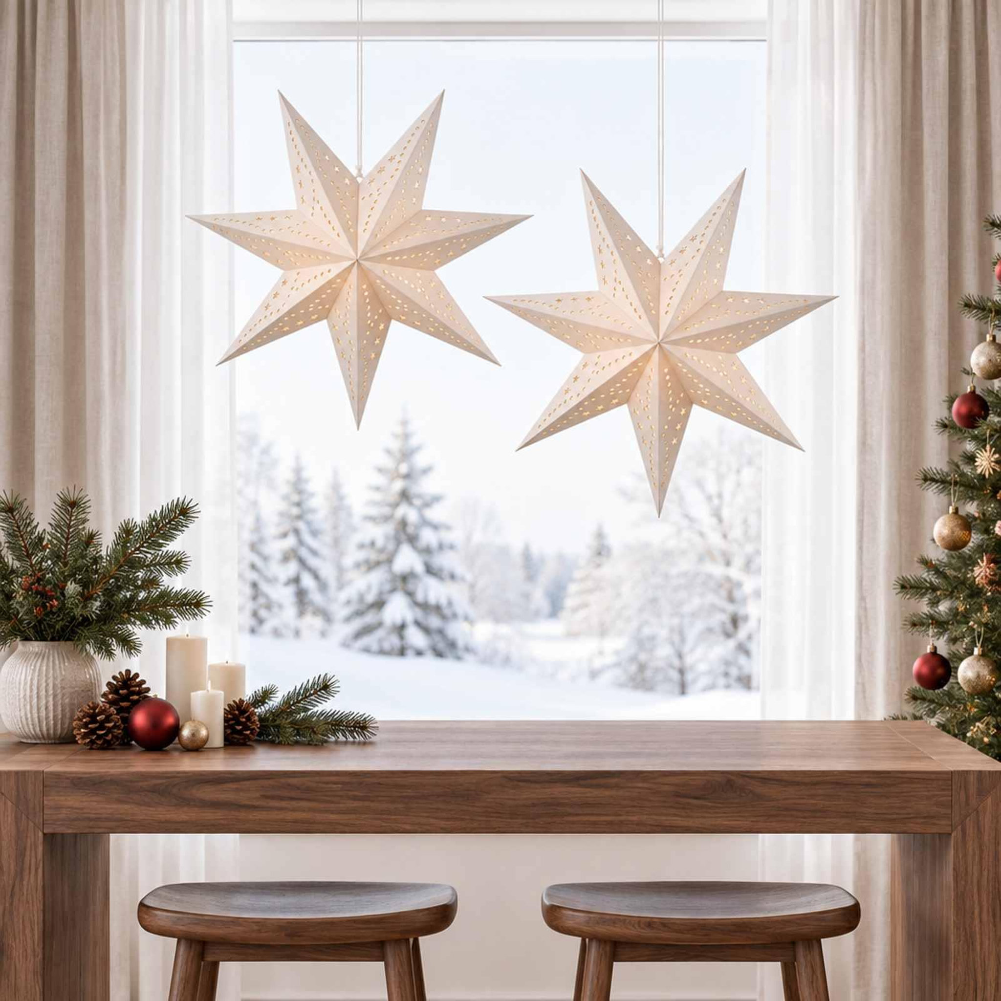 Voir la diapositive 2 : VIDAXL Eclairage de Noël RAAHE 2 pc 10 LED Blanc chaud 60 x 6 x 60 cm