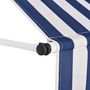 Voir la diapositive 3 : VIDAXL Auvent retractable manuel 250 cm Rayures bleues et blanches