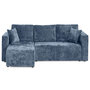 Voir la diapositive 1 : BEST MOBILIER Topaze - canapé d'angle réversible 4 places convertible avec coffre en velours à relief texturé