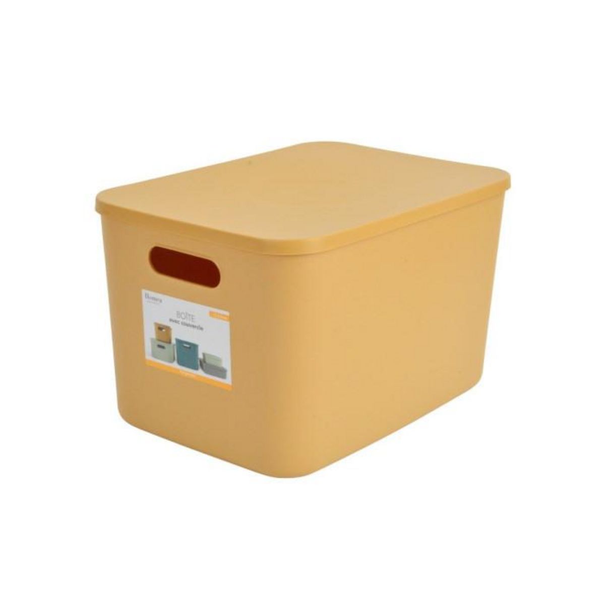 Paris Prix Boîte de Rangement Avec Couvercle  Iris  15,5L Ocre