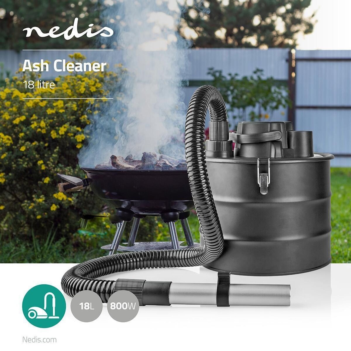 NEDIS Aspirateur avec sac Nedis VCAC118BK 800 W capacité 18 L