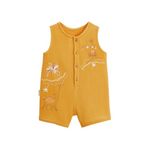Petit Béguin Combishort bébé en gaze de coton Liwa. Coloris disponibles : Jaune