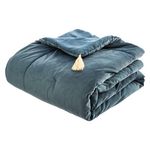 ATMOSPHERA Edredon design velours Hiver. Coloris disponibles : Bleu, Jaune