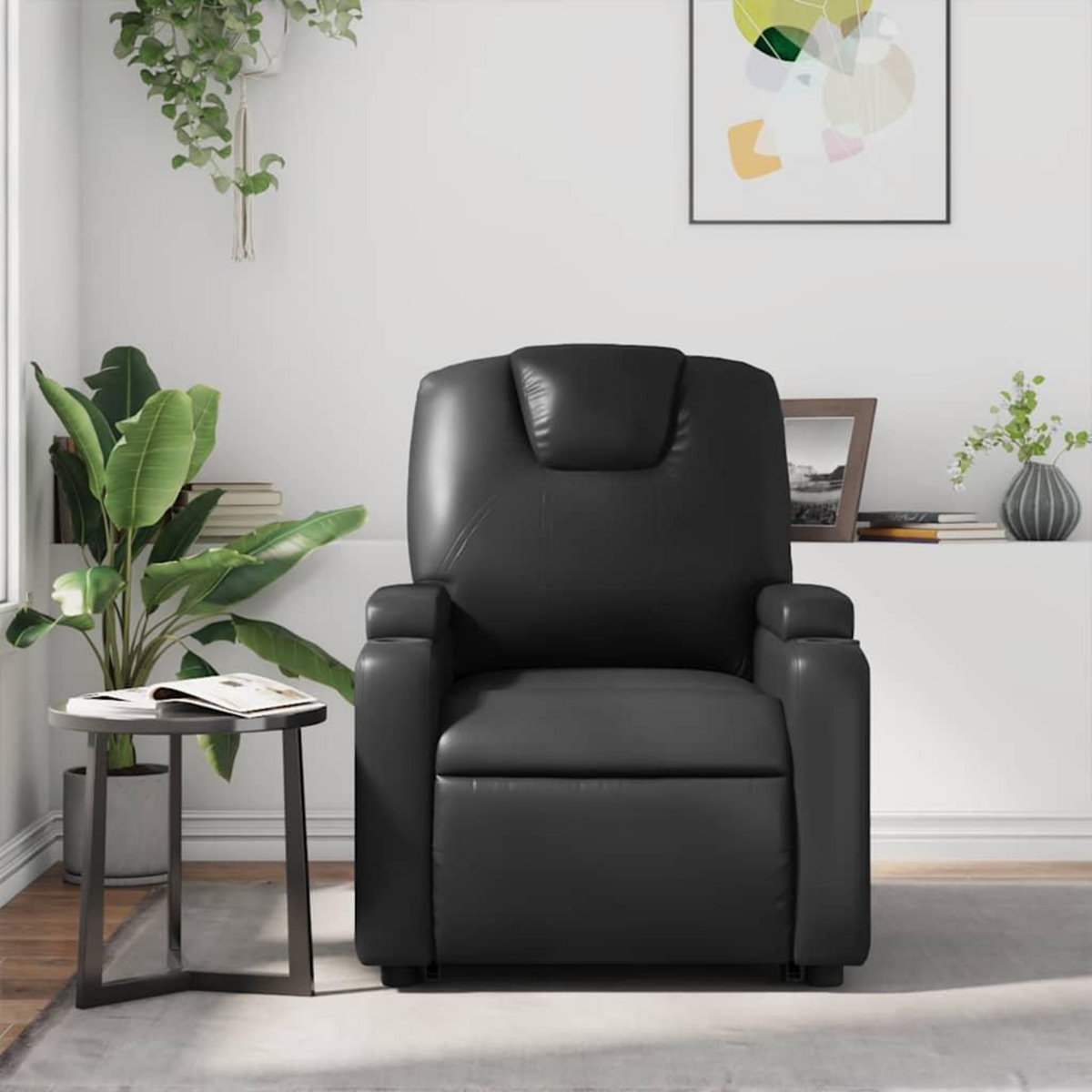 VIDAXL Fauteuil de massage inclinable Noir Similicuir