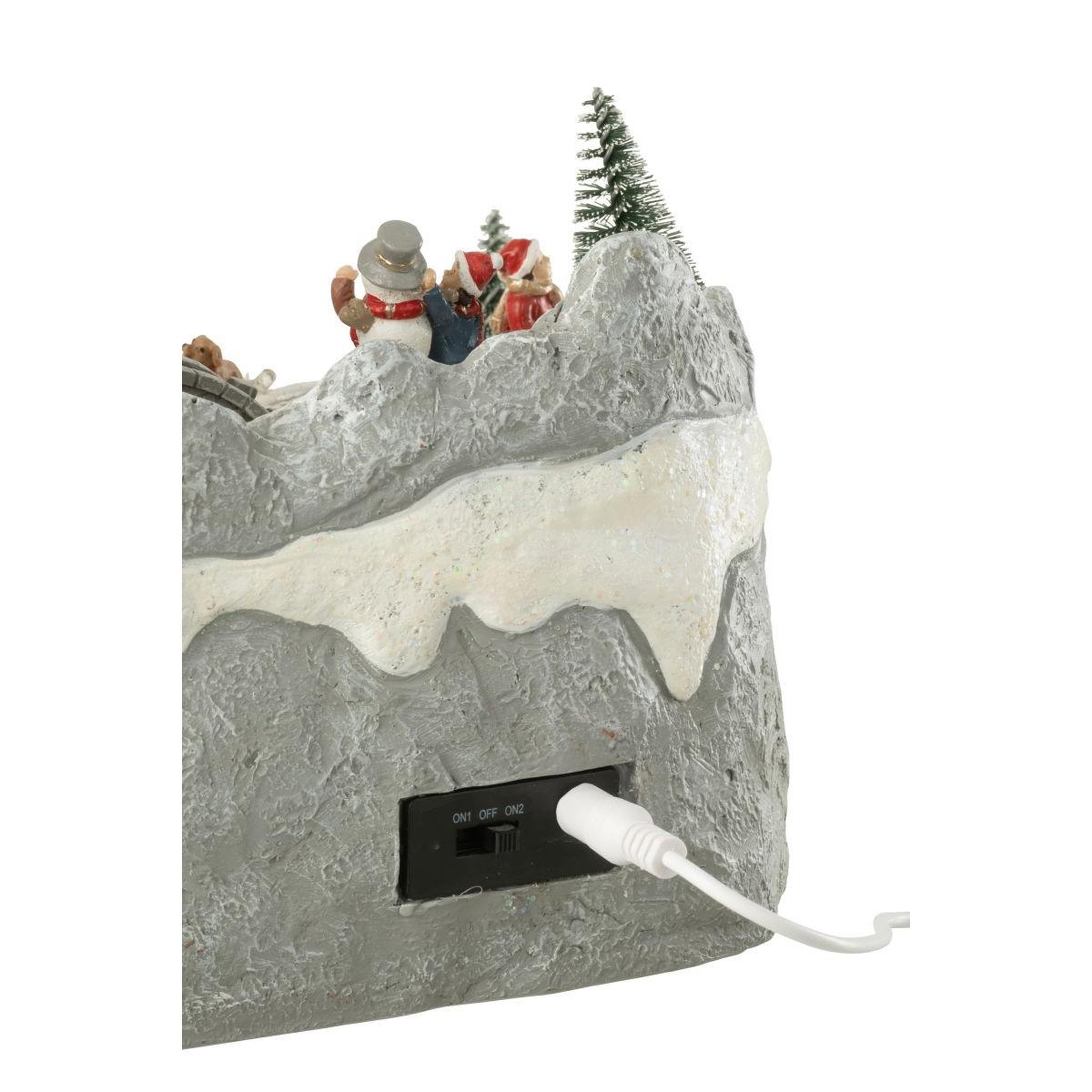 Voir la diapositive 3 : J-LINE Village de noël  train & patinoire  28cm multicolore