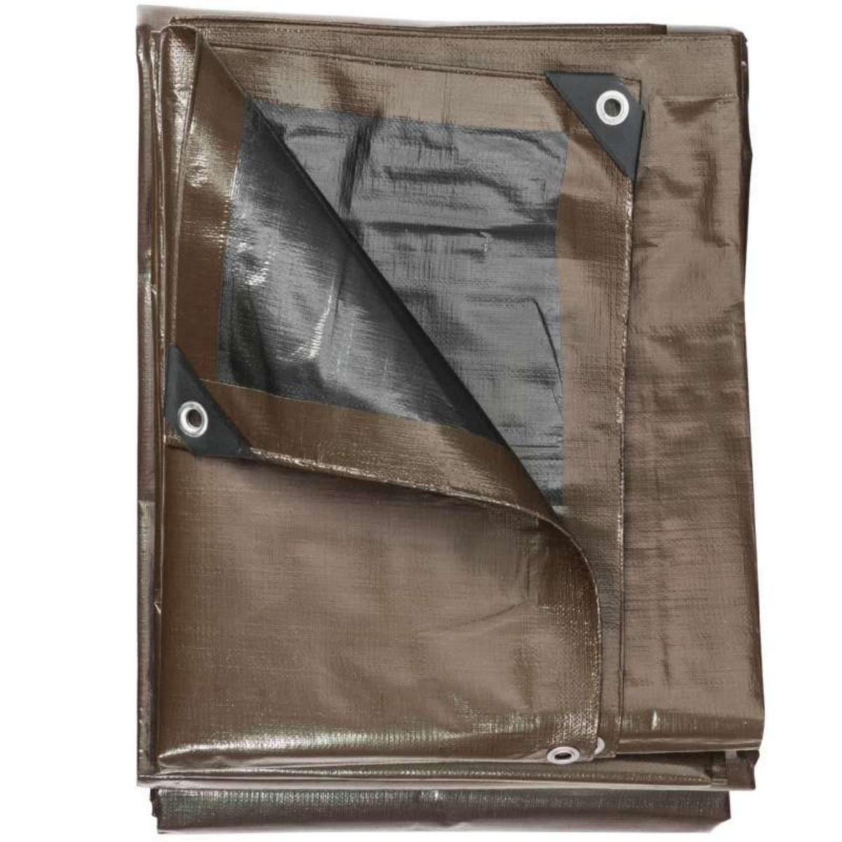  Bâche professionnelle marron 350g/m2 Werkapro 5 x 8 m