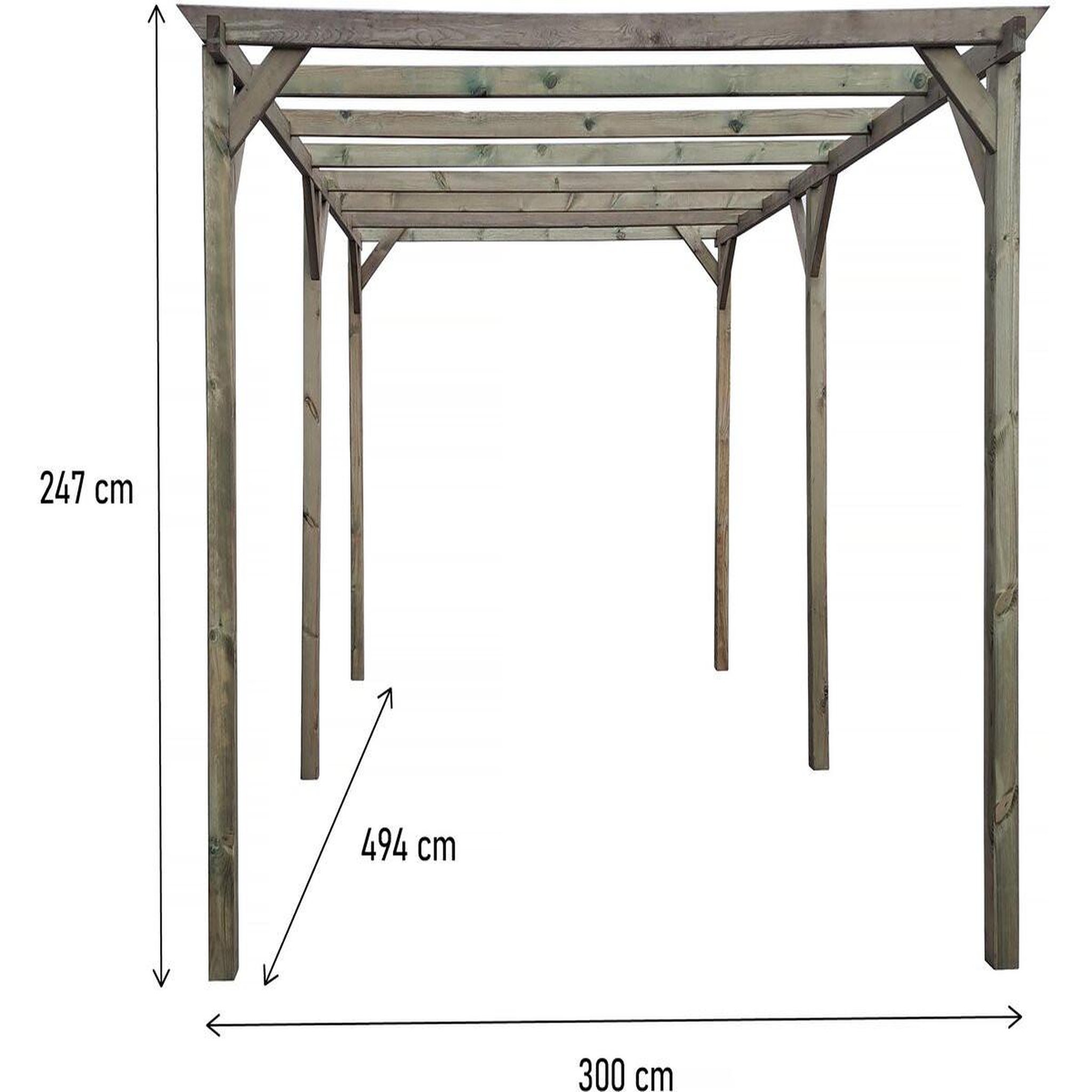 Voir la diapositive 3 : Habitat et Jardin Carport voiture en bois  sunny  3 x 5 m