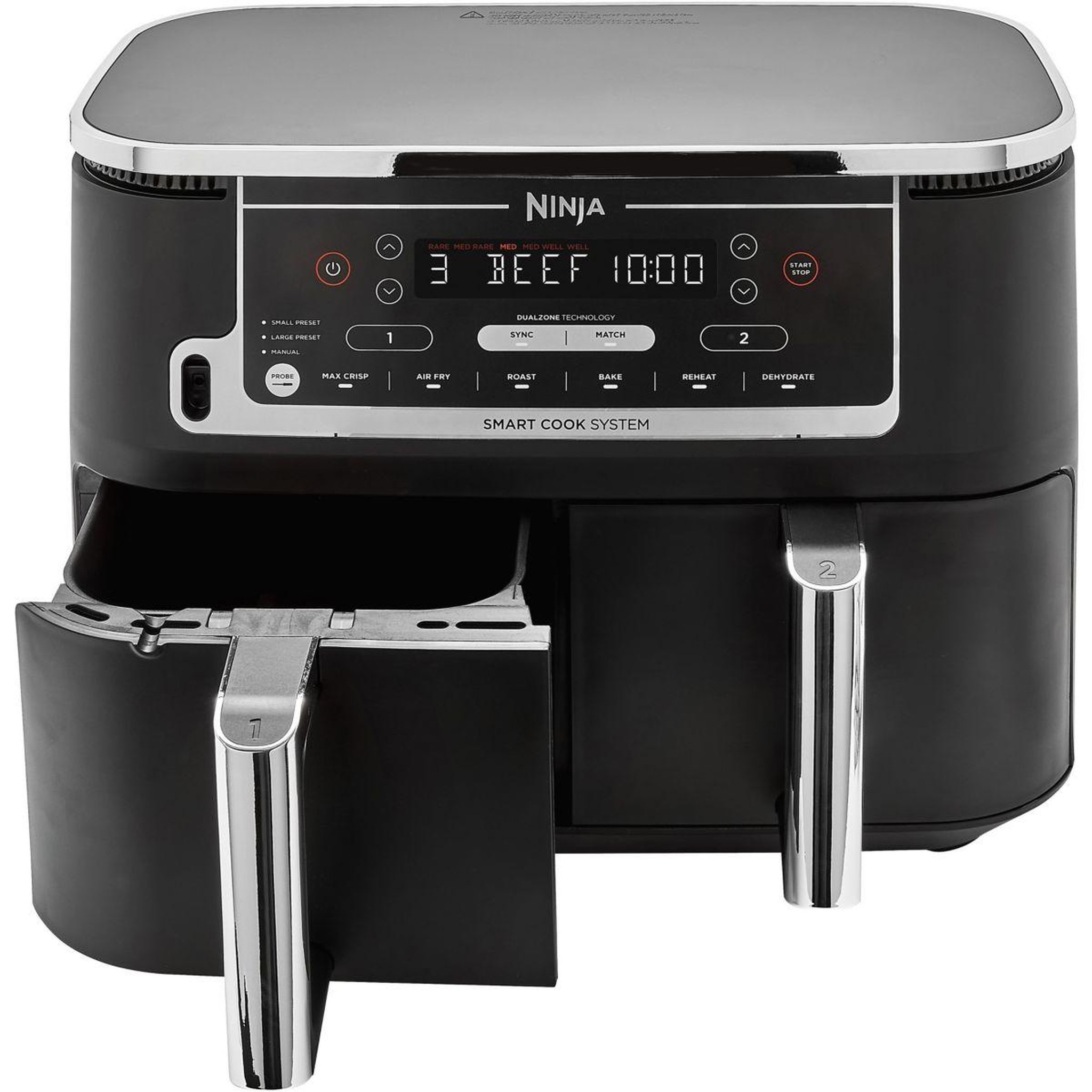 Voir la diapositive 1 : NINJA Friteuse sans huile Foodi DualZone 9,6l  AF451EU avec sonde