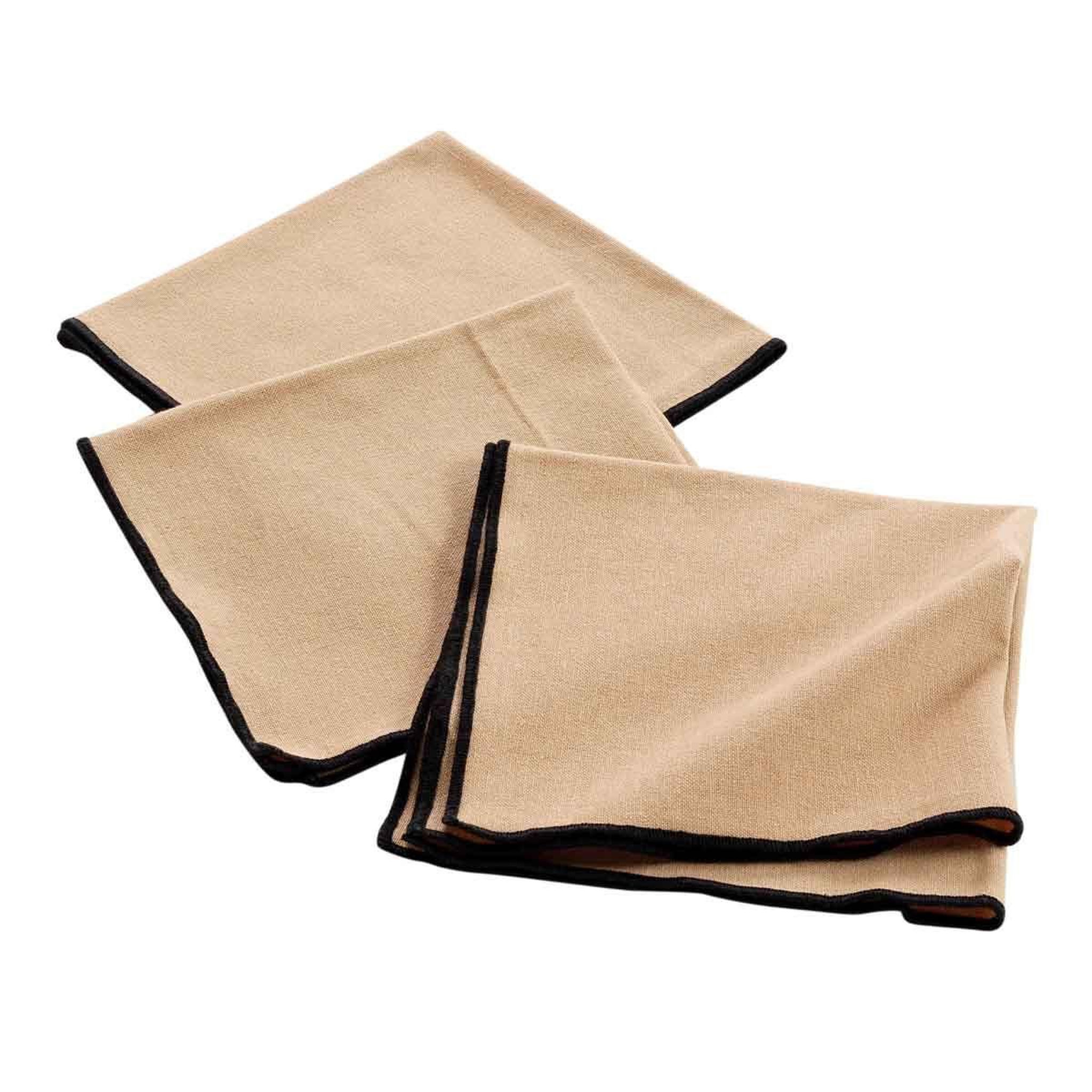 Douceur d'Intérieur Lot de 3 Serviettes de Table  Mistraline  40x40cm Beige