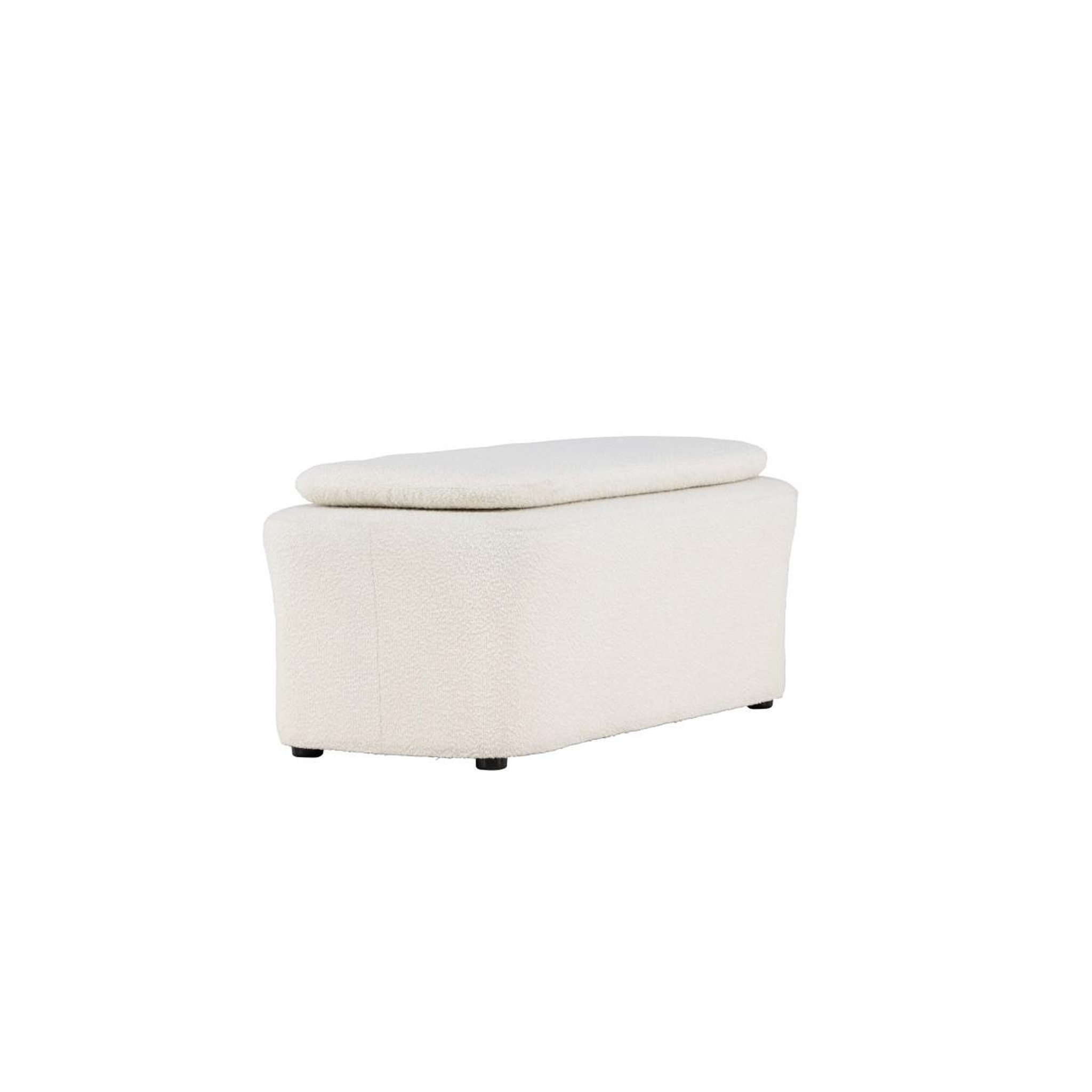 Voir la diapositive 4 : Paris Prix Pouf en tissu bouclé  laurel  110cm blanc