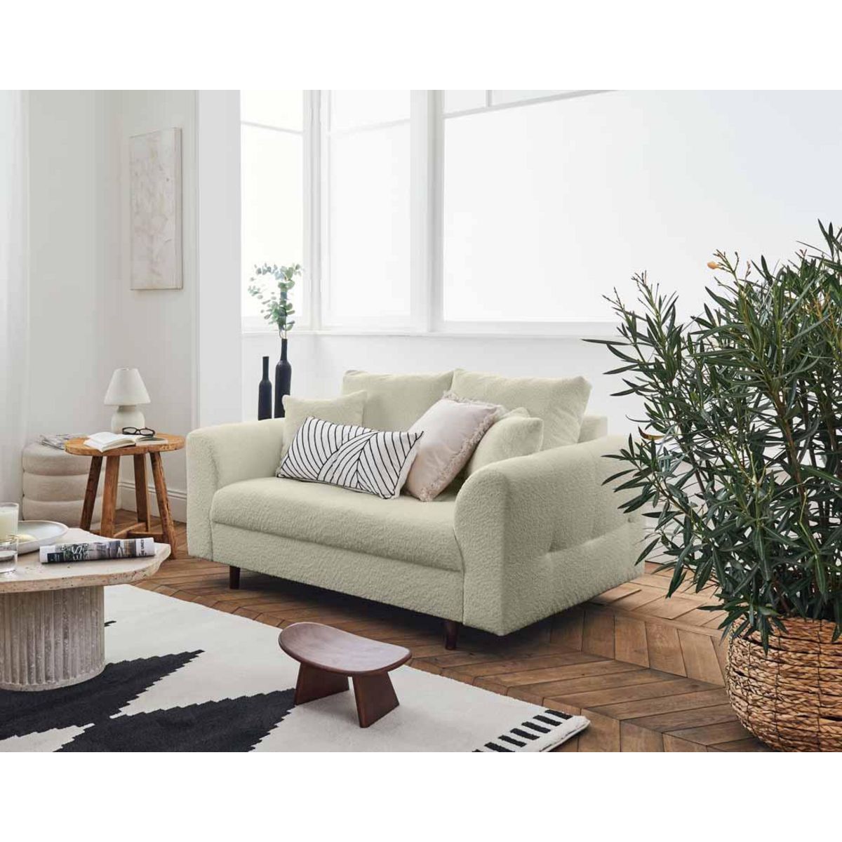 LISA DESIGN Rune - canapé 2 places - en tissu bouclette