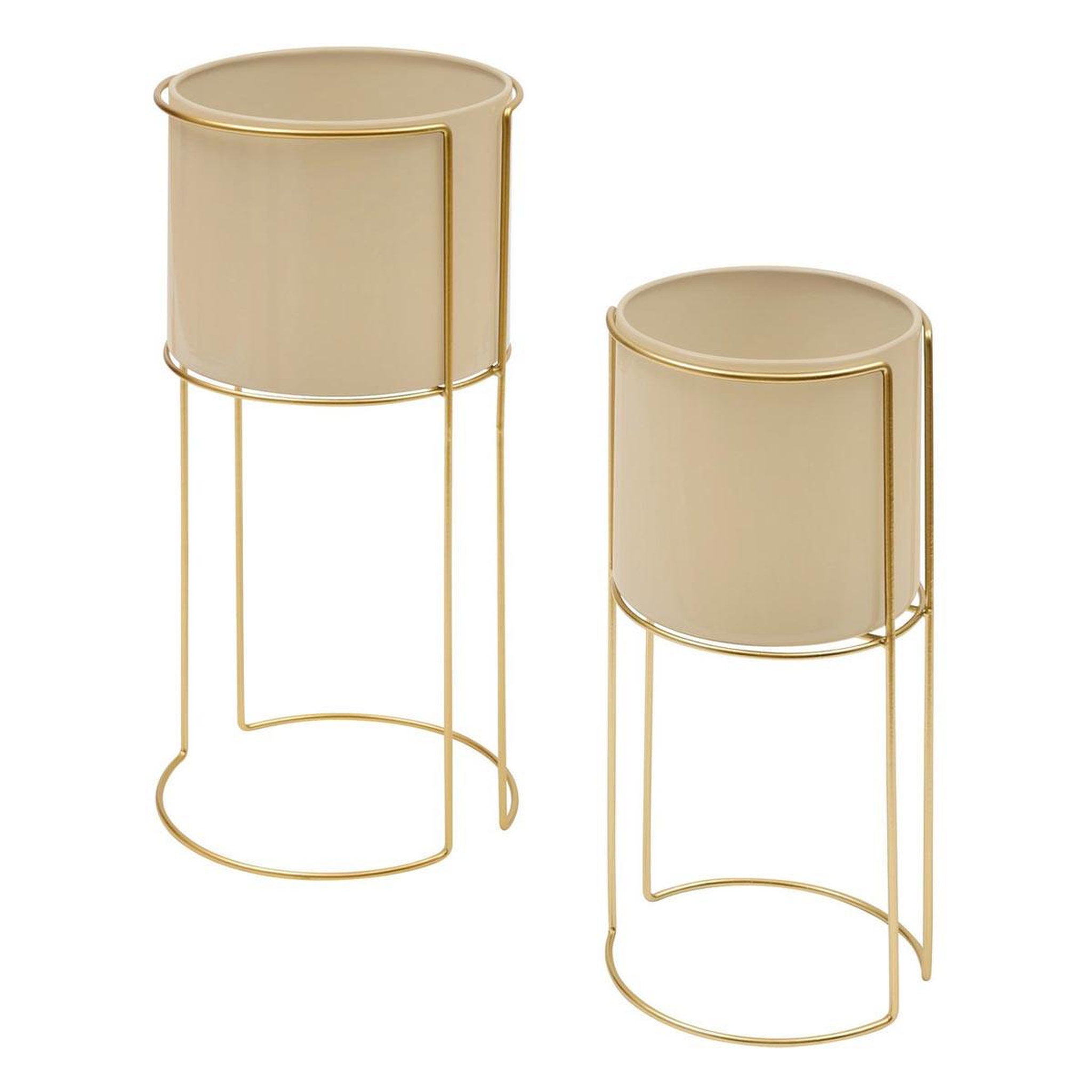 ATMOSPHERA Lot de 2 cache-pots design  zigy  55cm doré