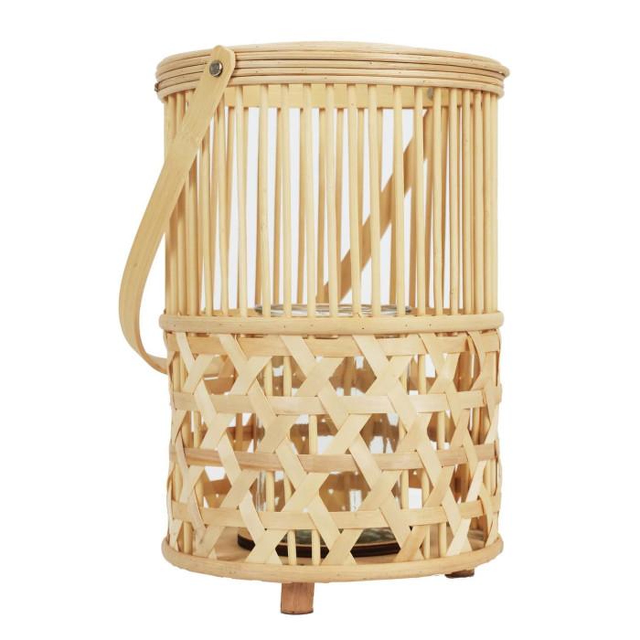 Voir la diapositive 2 : Paris Prix Lanterne en Bambou  Anse Tressée  55cm Naturel