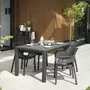 SWEEEK Table de jardin en résine de synthèse - Julie - Rectangulaire. graphite. 4 à 6 personnes. 147cm