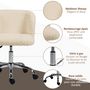 Voir la diapositive 4 : HOMCOM Chaise de bureau design - hauteur réglable, pivotante - piètement acier chromé revêtement effet laine bouclée terre de sienne