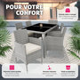 Voir la diapositive 4 : tectake Salon de jardin pour 6 personnes gris clair/crème