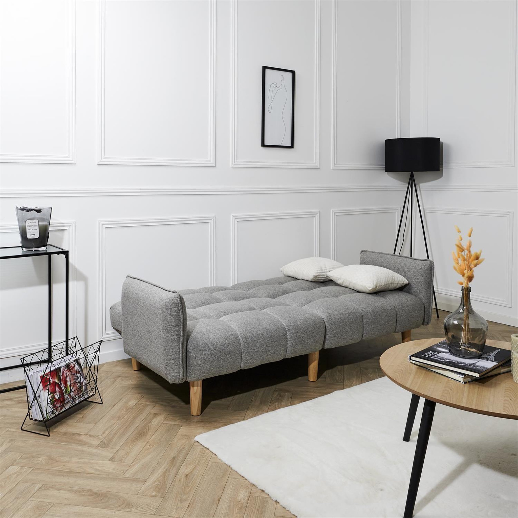Voir la diapositive 4 : The Home Deco Factory Canapé convertible dream - gris
