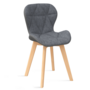 Voir la diapositive 4 : ID MARKET Lot de 4 chaises ROXANE bi-matière en tissu et PU grises pour salle à manger