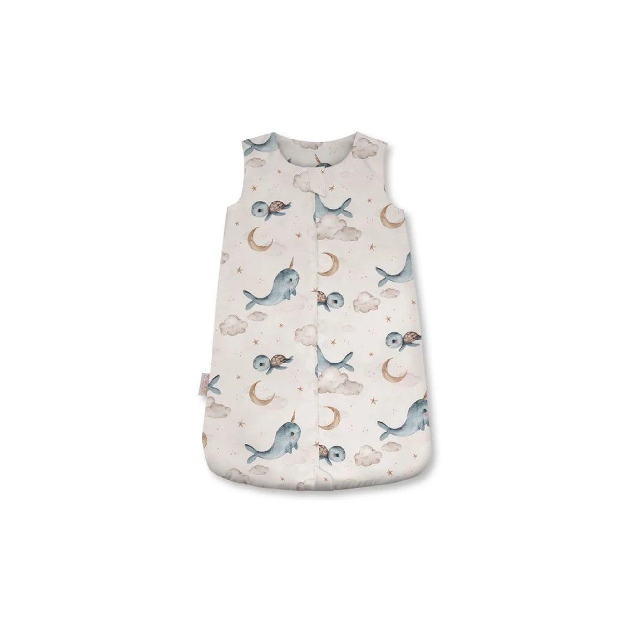 WALDIN Gigoteuse en bambou 40 × 64 cm 2,5 TOG - taille S - motif baleine, beige
