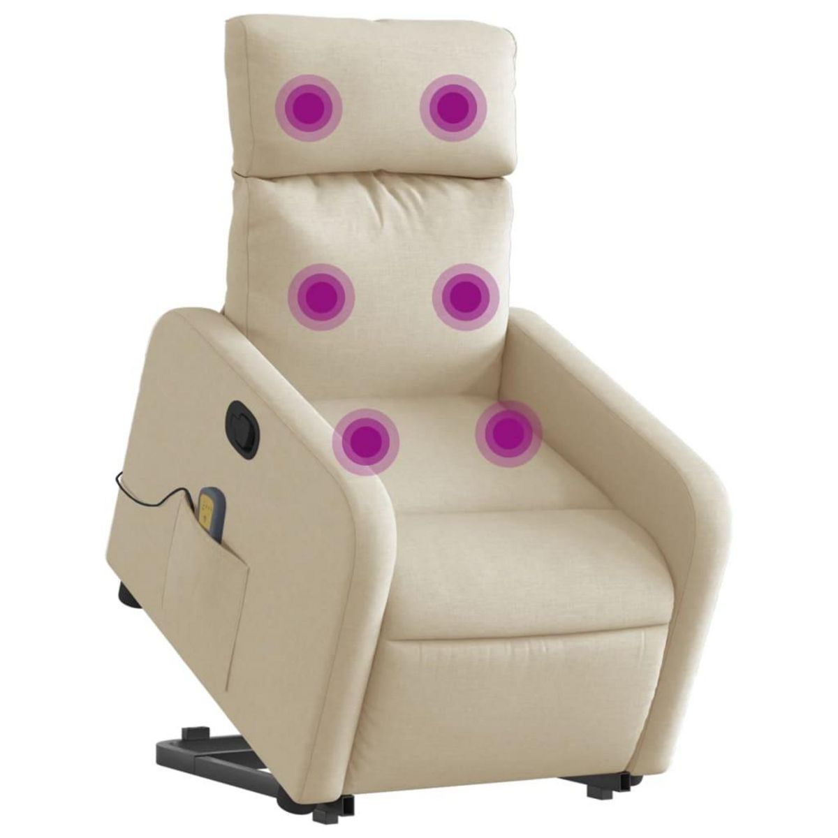 VIDAXL Fauteuil inclinable de massage Creme Tissu