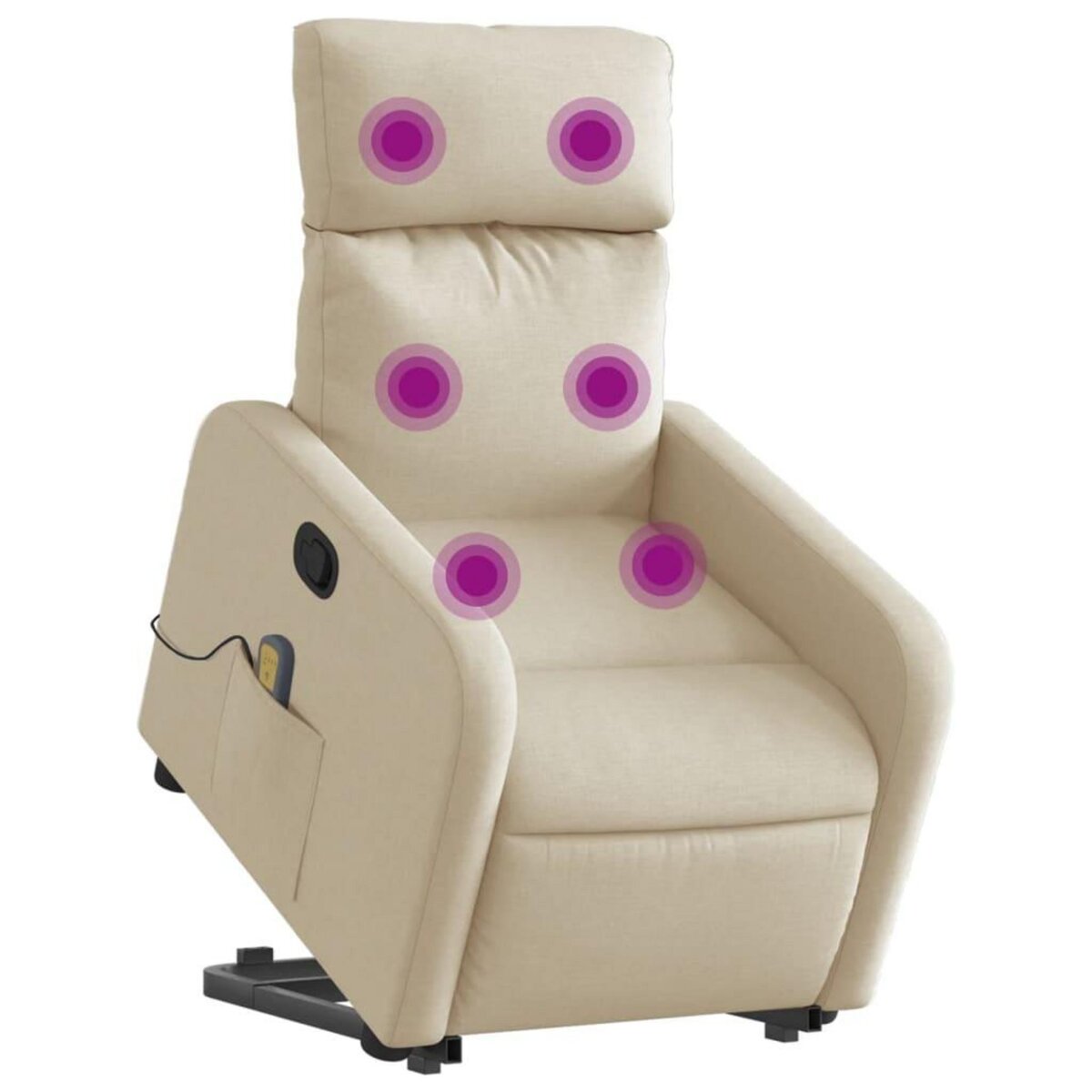 VIDAXL Fauteuil inclinable de massage Creme Tissu