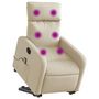 Voir la diapositive 3 : VIDAXL Fauteuil inclinable de massage Creme Tissu