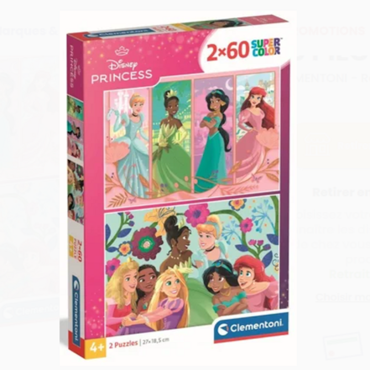 CLEMENTONI Puzzle 2 x 60 pièces - Disney Princess - CLEMENTONI
