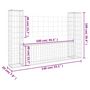 Voir la diapositive 6 : VIDAXL Panier de gabion en forme de U avec 2 poteaux Fer 140x20x100 cm