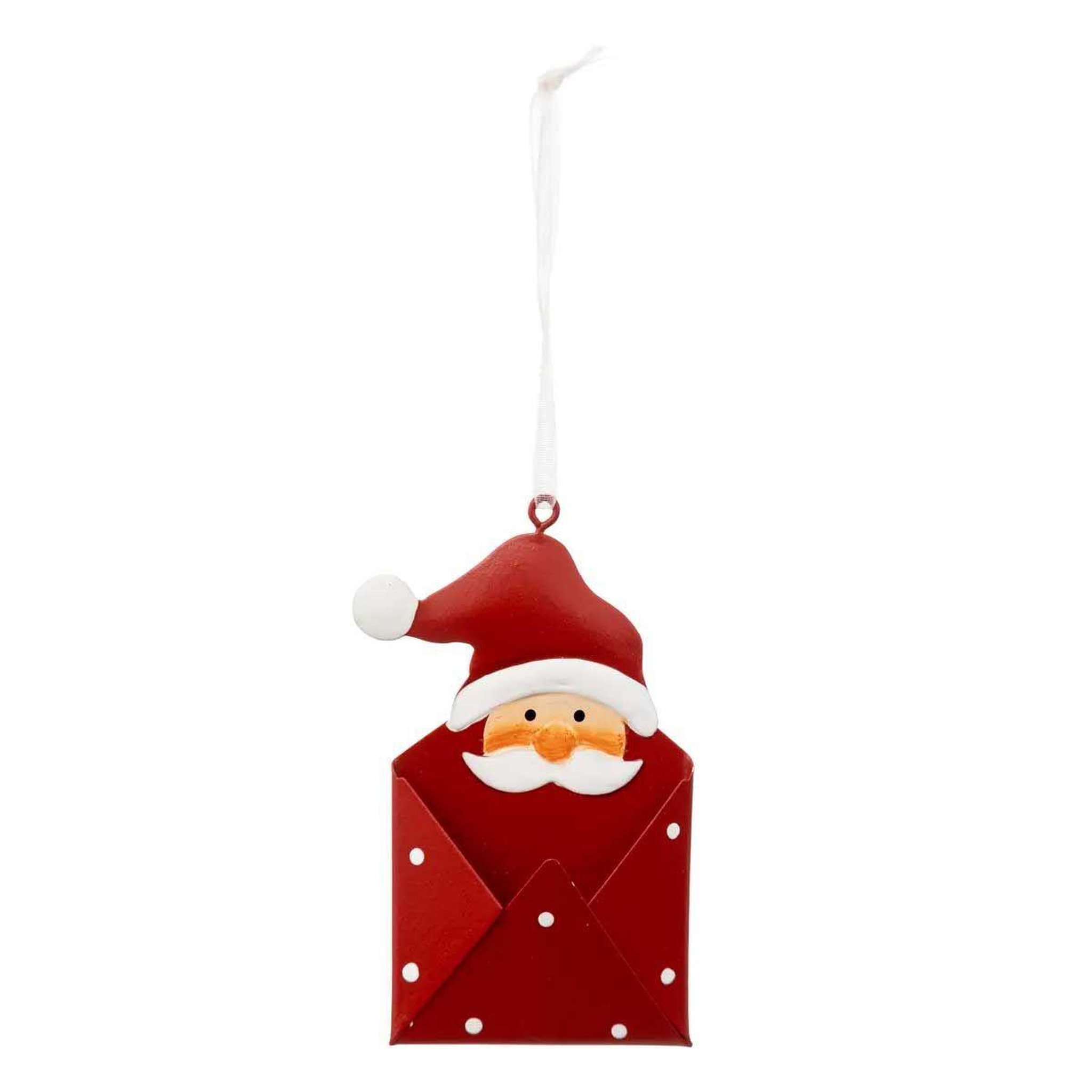 ATMOSPHERA Sujet de noël en métal  lettre père noël  9cm rouge