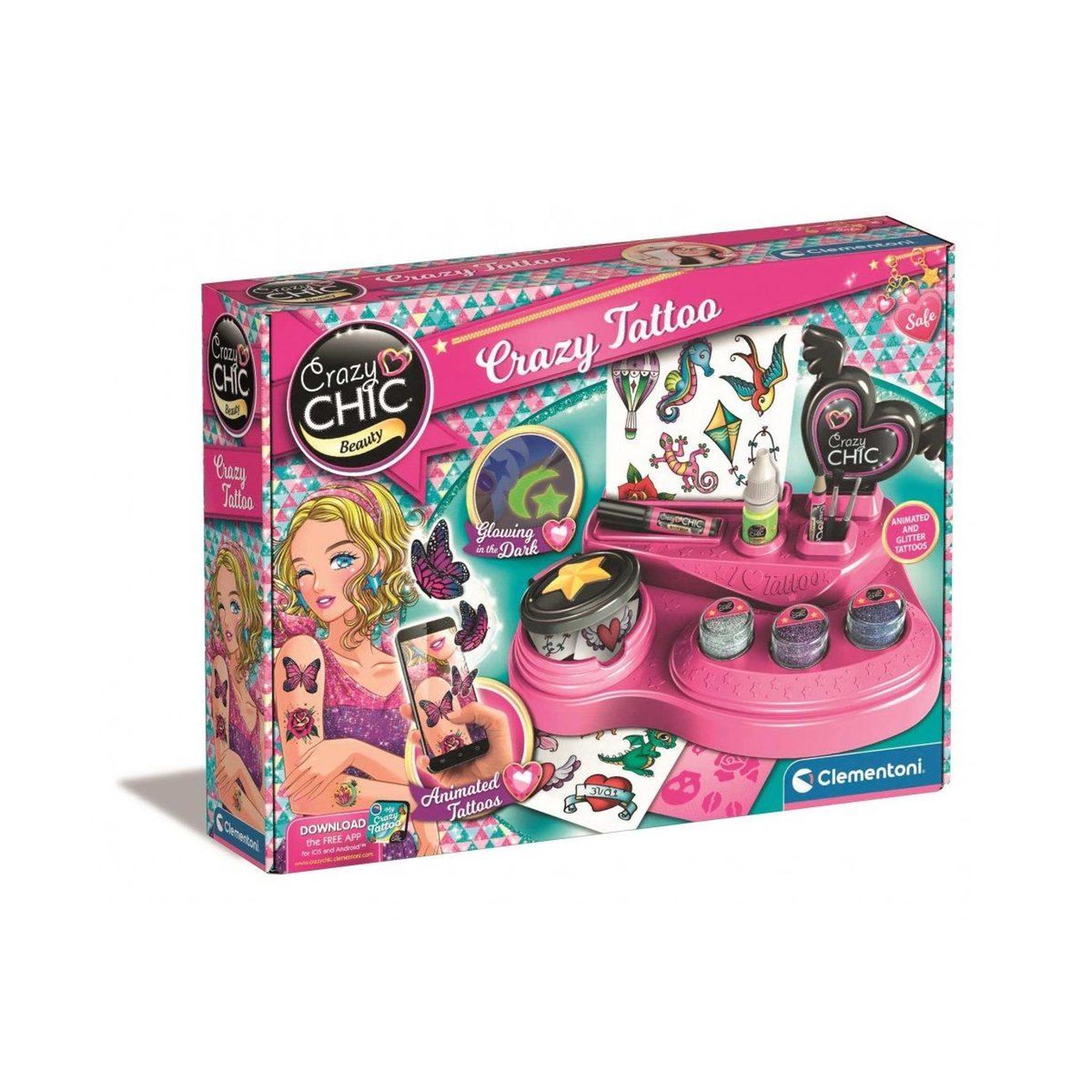 CLEMENTONI Coffret tatouages  18771 crazy chic - tatouages fous