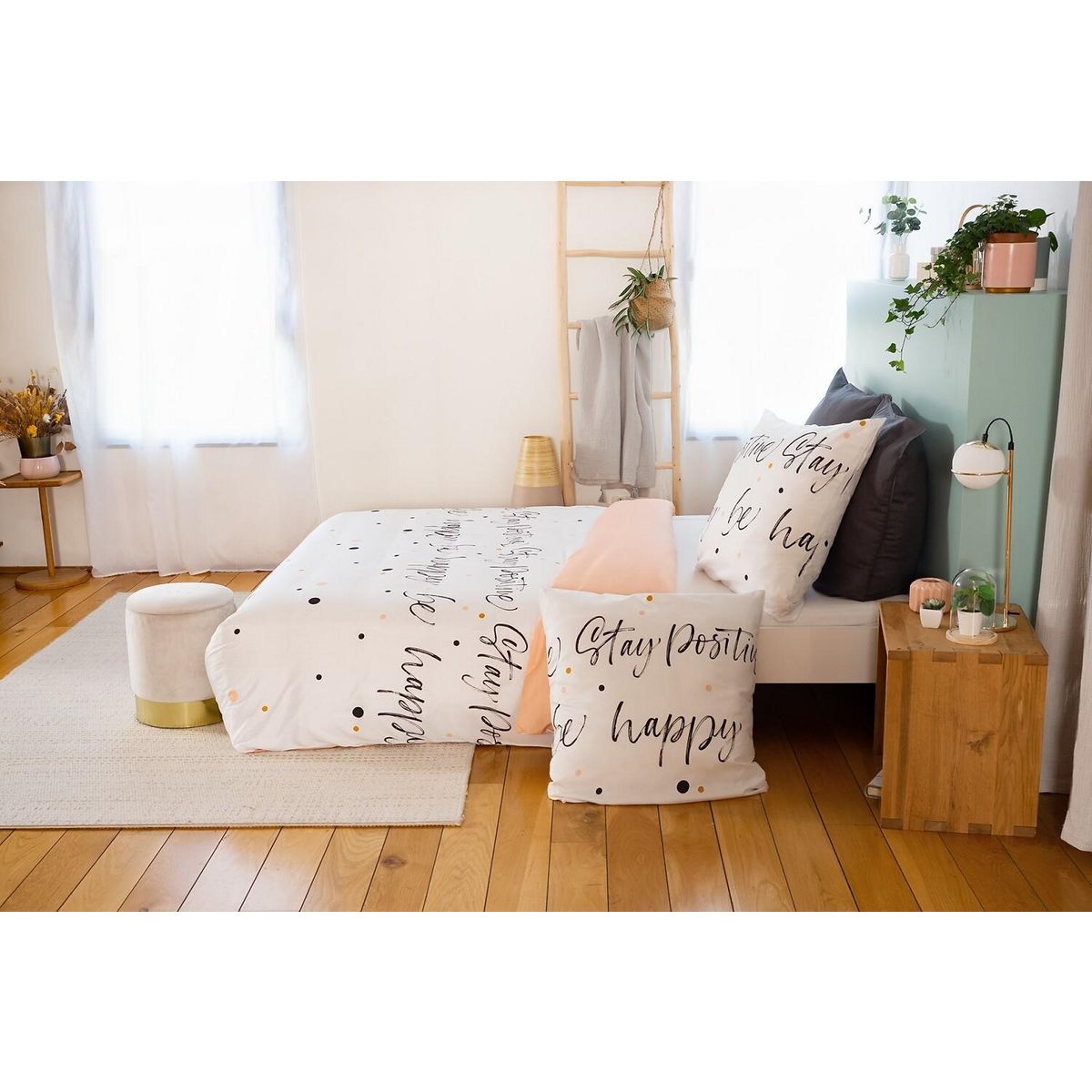 Home collection Parure housse de couette 100% microfibre 72gsm positive