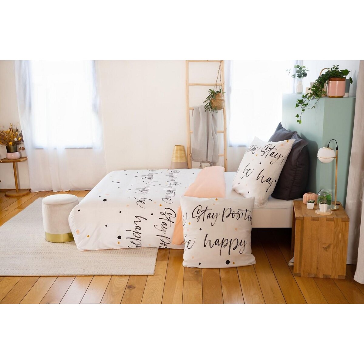 Home collection Parure housse de couette 100% microfibre 72gsm positive