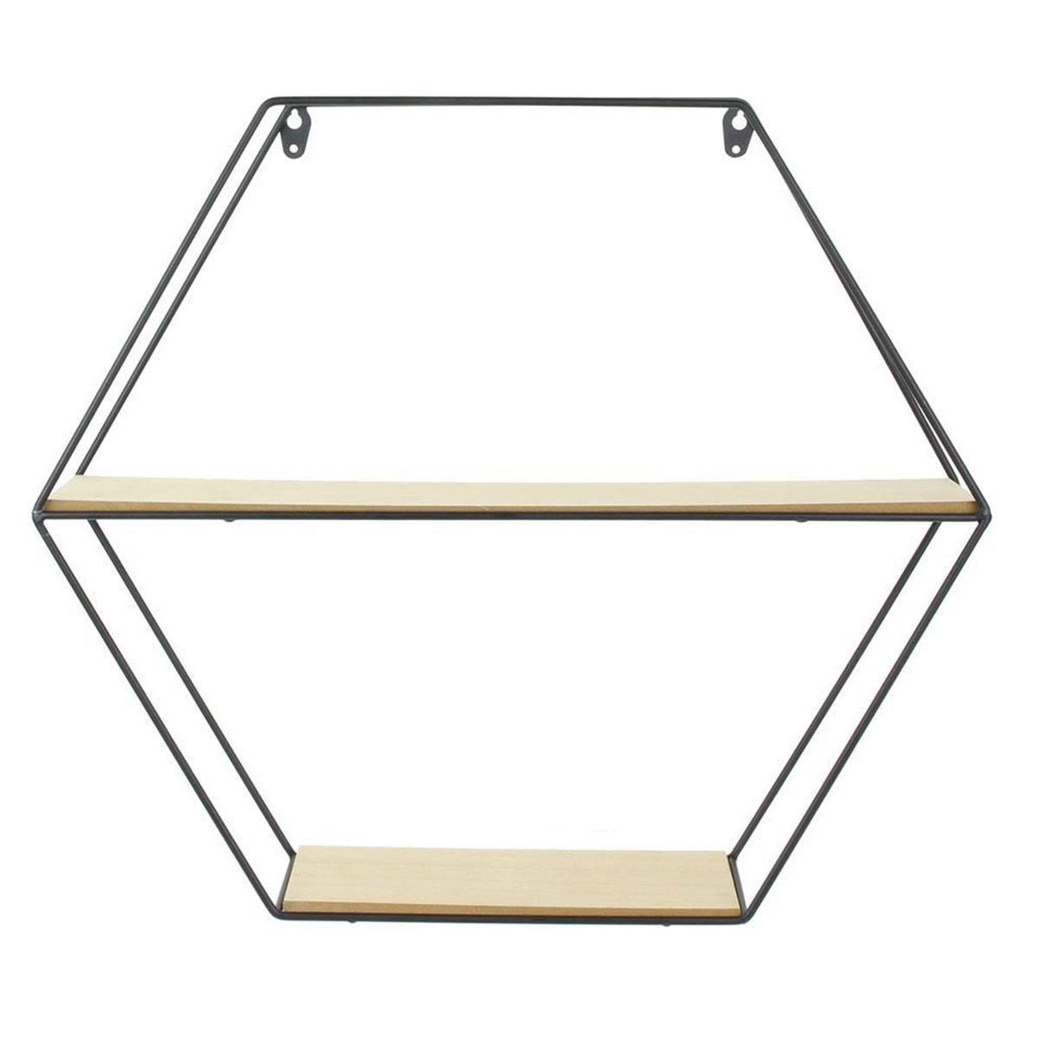 Voir la diapositive 2 : The Home Deco Factory Étagère murale design  hexagonale  46cm naturel