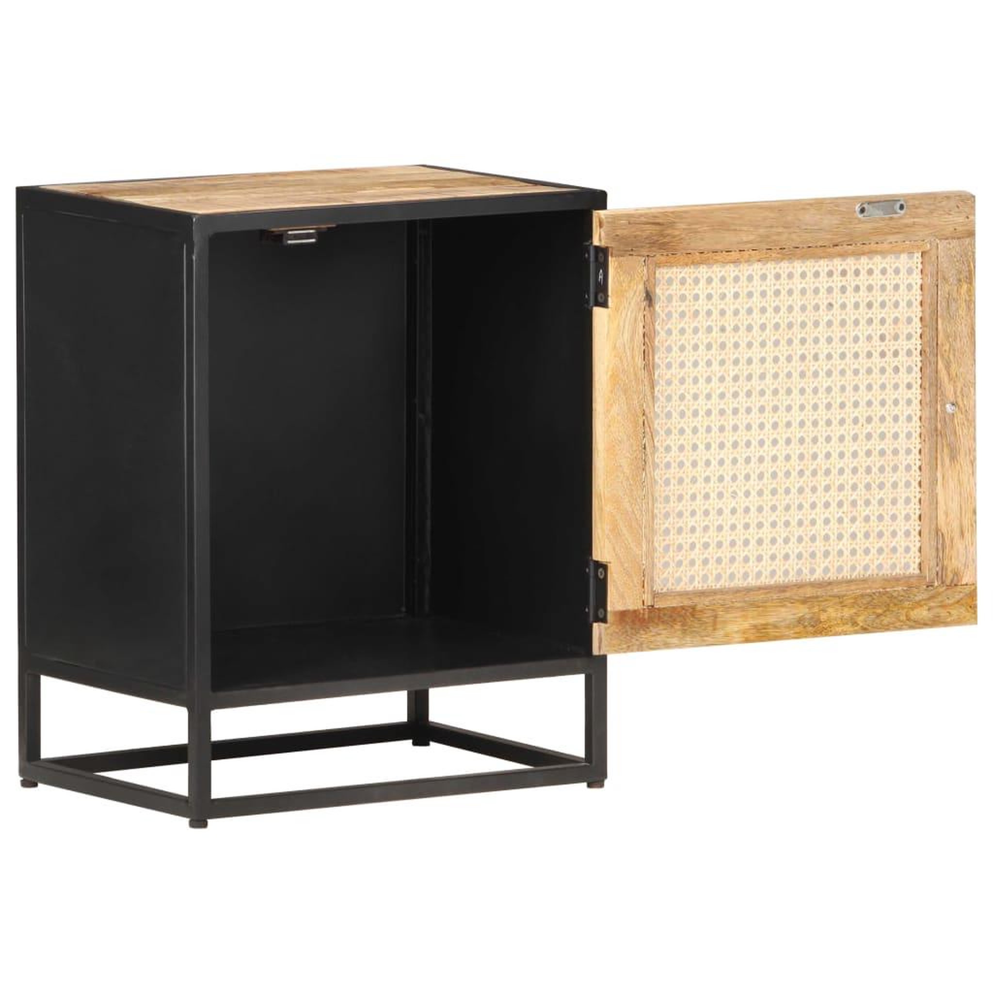 Voir la diapositive 2 : VIDAXL Table de chevet 40x30x50 cm bois de manguier et canne naturelle