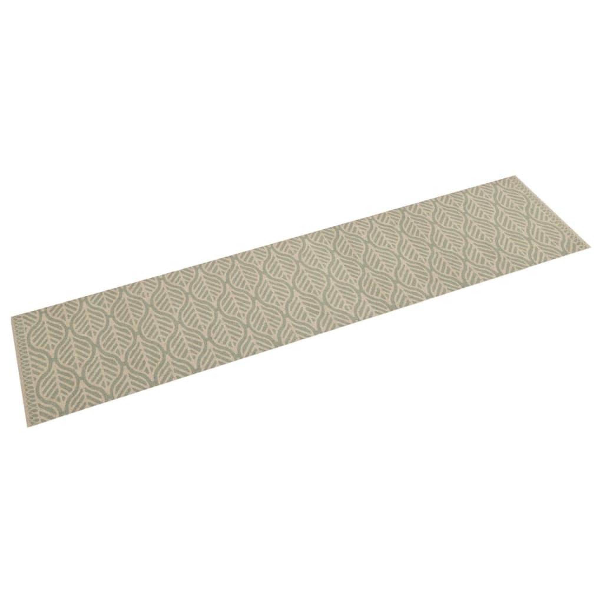 VIDAXL Tapis de cuisine lavable impression feuilles 60x300 cm velours