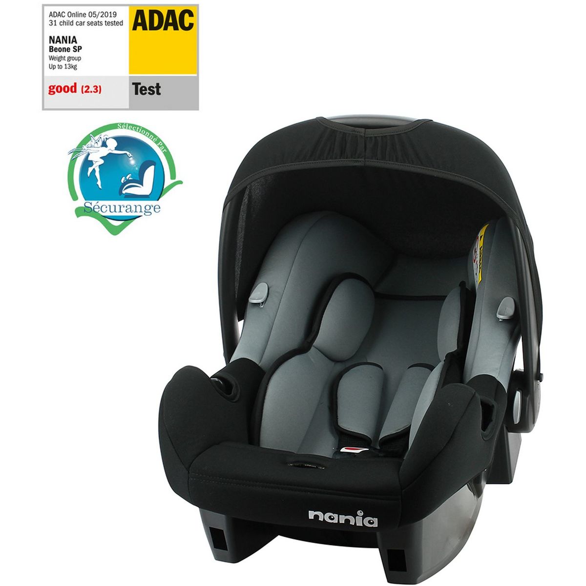 NANIA Poussette Lili 3 en 1+ siège auto BEONE groupe 0+ (0-13 kg) + nacelle Flora 