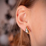 Voir la diapositive 2 : L'ATELIER D'AZUR Boucles d'Oreilles Or 18 Carats 750/000 Jaune Goutte - Zirconium