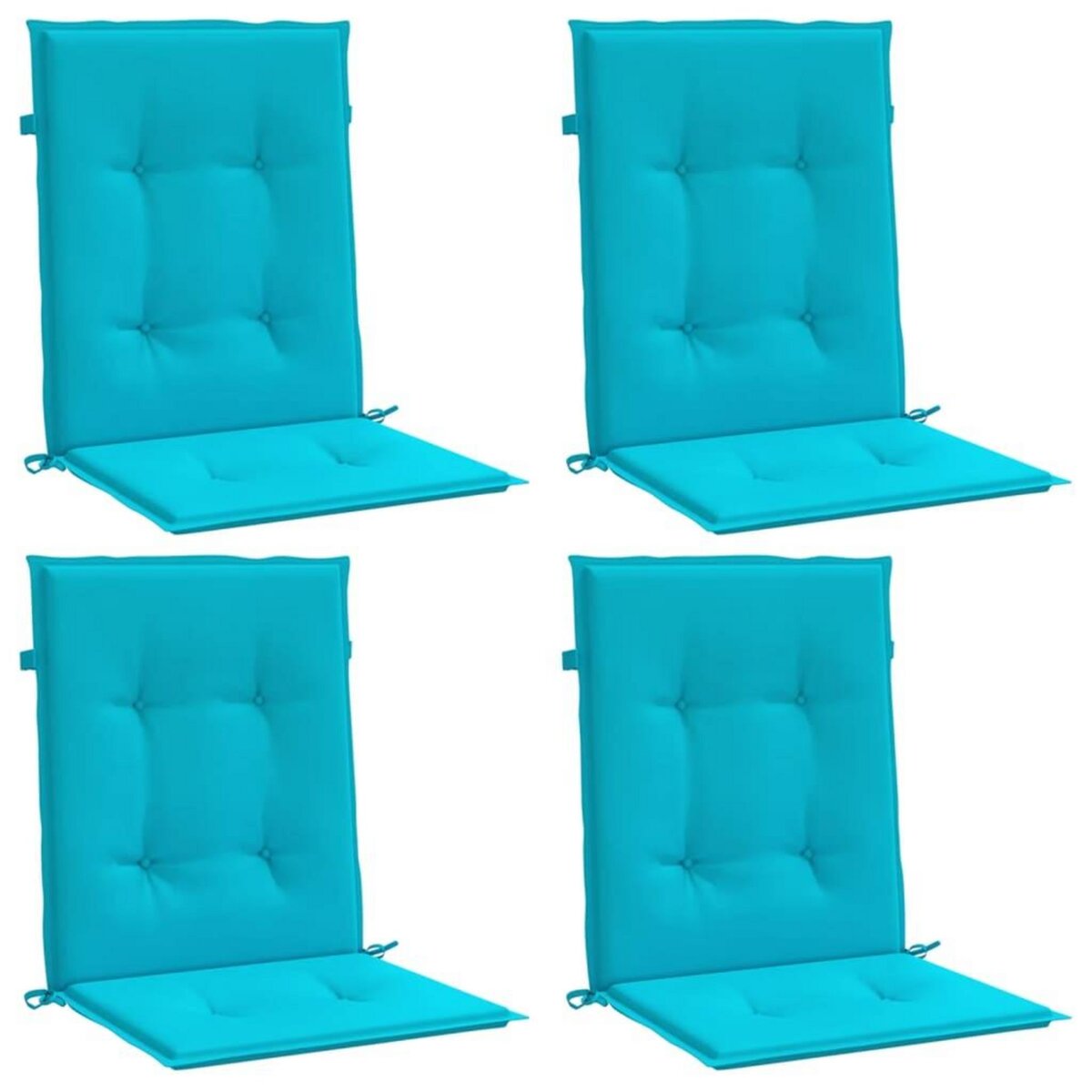 VIDAXL Coussins de chaise a dossier bas lot de 4 turquoise tissu