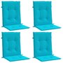 Voir la diapositive 3 : VIDAXL Coussins de chaise a dossier bas lot de 4 turquoise tissu