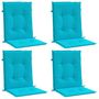 Voir la diapositive 3 : VIDAXL Coussins de chaise a dossier bas lot de 4 turquoise tissu